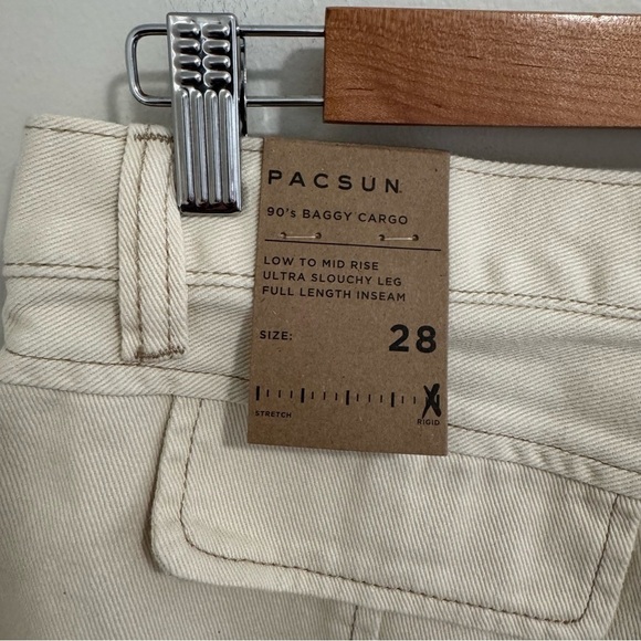 Pacsun NWT Cream Vanilla 90's Baggy Cargo Pants - Picture 4 of 6